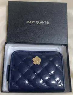 MARY QUANT マリークワント　エナメルキルト　マルチウォレット　ネイビー