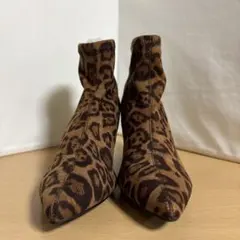 SLY レオパード柄 ストレッチ ブーツ ヒール S 22.5cm 23cmのサムネイル