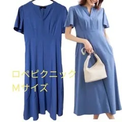 ロペピクニック　Vネックフレアワンピース 半袖　Ｍサイズ
