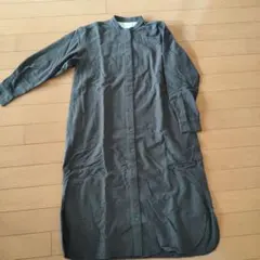 無印良品 スタンドカラーシャツワンピース S