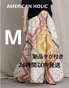 新品AMERICAN HOLIC花柄スカート　インドコットン　パネル生地スカート