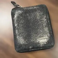 DIESEL シルバーブラック系　二つ折り財布