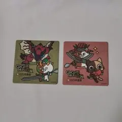 【2枚セット】 ココイチ モンハン ネコイチ コースター レウス アイルー