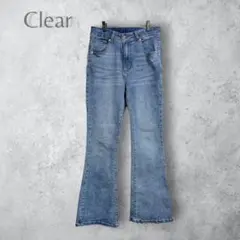 【clear クリア】　ミドルライズフレアデニムパンツ　ブルー　M 通年　綿のサムネイル