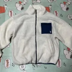 POLOホワイト フリースジャケット ジップアップ