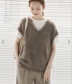 【新品未使用】ROPÉ PICNIC ベージュ ニットベスト F