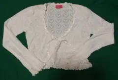 ハ－ト透かしあみボレロ　白　BABY,THE STARS SHINE