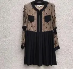 tba シルク&レースデコレーションミニワンピース(袖2way)