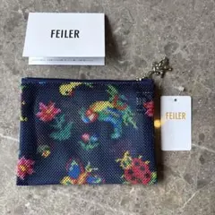 新品未使用★FEILER メッシュポーチ ハイジ　ネイビー