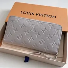 ルイヴィトン 長財布 ジッピーウォレットモノグラムアンプラント ブルームグレー