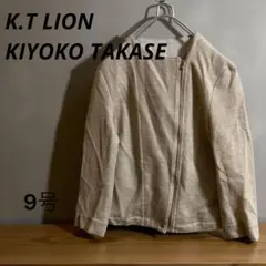 【LION K.T】麻混ジャケット 38 アイボリー 伸縮性◎
