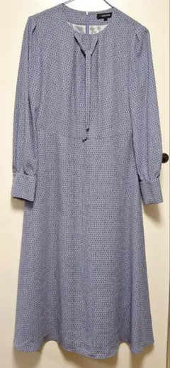 UNTITLED 青系パターン 長袖ワンピース