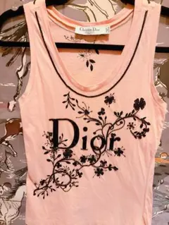 Christian Dior ピンク ロゴ タンクトップ - メルカリ