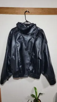 レザージャケット レディース XS オーバーサイズ ブラック 美品