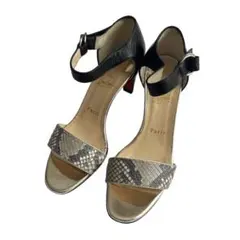 Christian Louboutin サンダル パイソン ブラック 37