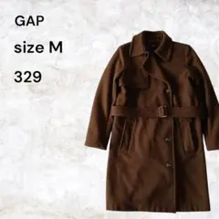 GAP ブラウン トレンチコート Mロングコートベルト付きコート