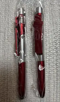 【2点セット】【新品】【未使用品】LEDライト付きボールペン 赤銀：タッチペンのサムネイル