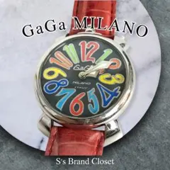 【良品◇GaGa MILANO】ガガミラノ マニュアーレ40 腕時計 レッド