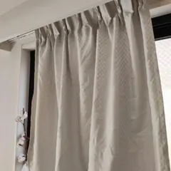 グレーチェック柄 ドレープカーテン