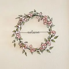 ワイヤーアート　ワイヤークラフト　桜のリース（大）