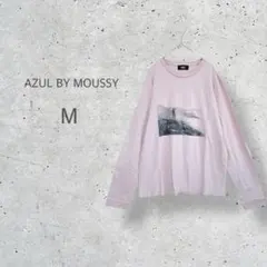 【アズールバイマウジー】　長袖Tシャツ　ロンT ビッグプリント　メンズライク