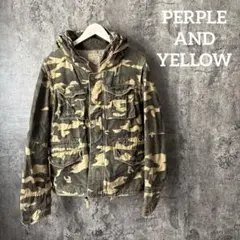 182 パープルアンドイエロー　カモフラ　ミリタリージャケット　2way