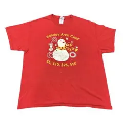 Tシャツ　プリント　フロント　プリント　グランジ　ボロ　赤　ダメージ　8f