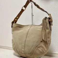 coach ヴィンテージ 8A16 スウェード ワンショルダー バッグ ベージュ