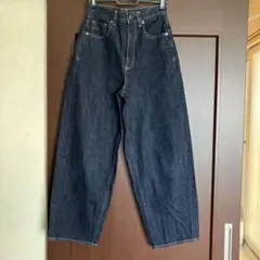 【美品】GU コクーンシルエットジーンズ S 濃紺　ワイドデニム　ワイドパンツのサムネイル