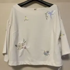 WILLSELECTION 刺繍入り ホワイト カットソー