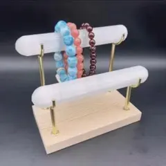 新品 セレナイト 天然石ブレスレット台座 3段2台 セレナイトキャッツアイ|ブレスレット - 高品質天然石の