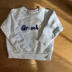 刺繍入りグレーラグランスリーブトレーナー36m95cm