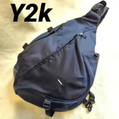 美品　NUNIFE ワンショルダー Y2Kテック系　ネイビー　スリングバッグ