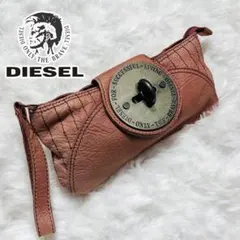 ディーゼル クラッチバッグ レザー ピンク ターンロック アーカイブ y2k