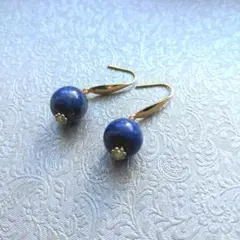 天然石ピアス　１２月 誕生月　ラピスラズリ　ピアス　ハンドメイドピアス　ブルー