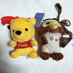 プーさんとオウル ぬいぐるみマスコットセット　ディズニー　レトロ