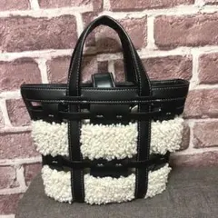 ZARA カットワークミニトートバッグショルダーボア モコモコ