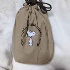 スヌーピー トートバッグ ベージュスーツケースに付けれるバック