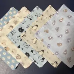 ハンドメイド　ガーゼハンカチ　動物♪