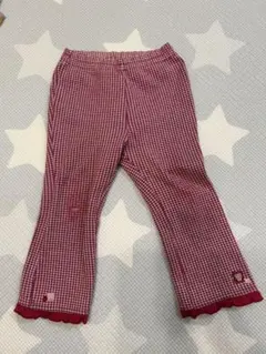 訳あり　激安　ファミリア　赤チェック フリル パンツ ベビー服