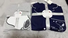 新品❗️GU｜PEANUTS｜スヌーピー｜パジャマ｜ワンピース｜ネイビー｜グレーのサムネイル