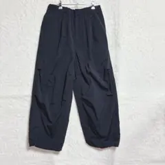 ウィム バイ リドム　黒 ワークパンツ サイドジッパーポケット付ウエストゴム　Sのサムネイル