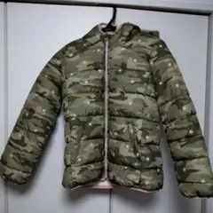 GAP KIDS 迷彩柄フード付き中綿ジャケット L