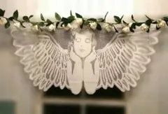 天使の翼　カフェカーテン レースカーテン エンジェル