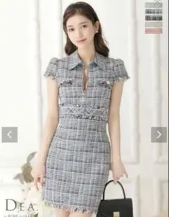 DEAbyROBEdeFLEURS ツイード ドレス襟