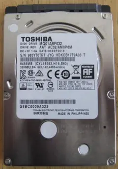 ⑥TOSHIBA 東芝 2.5 インチ HDD ハードディスク 320GB