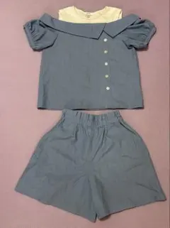a.v.v アーヴェヴェ セットアップ デニム調 140 夏服のサムネイル