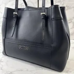 GUESS ゲス PVCレザー ハンドバッグ トートバッグ 黒(ブラック)
