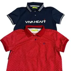 大きい☆【美品☆ビバハート】　VIVA HEART 半袖ゴルフポロシャツ 42