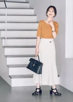 【接触冷感・洗える】美easy細ベルトマーメイドスカート　Sのサムネイル